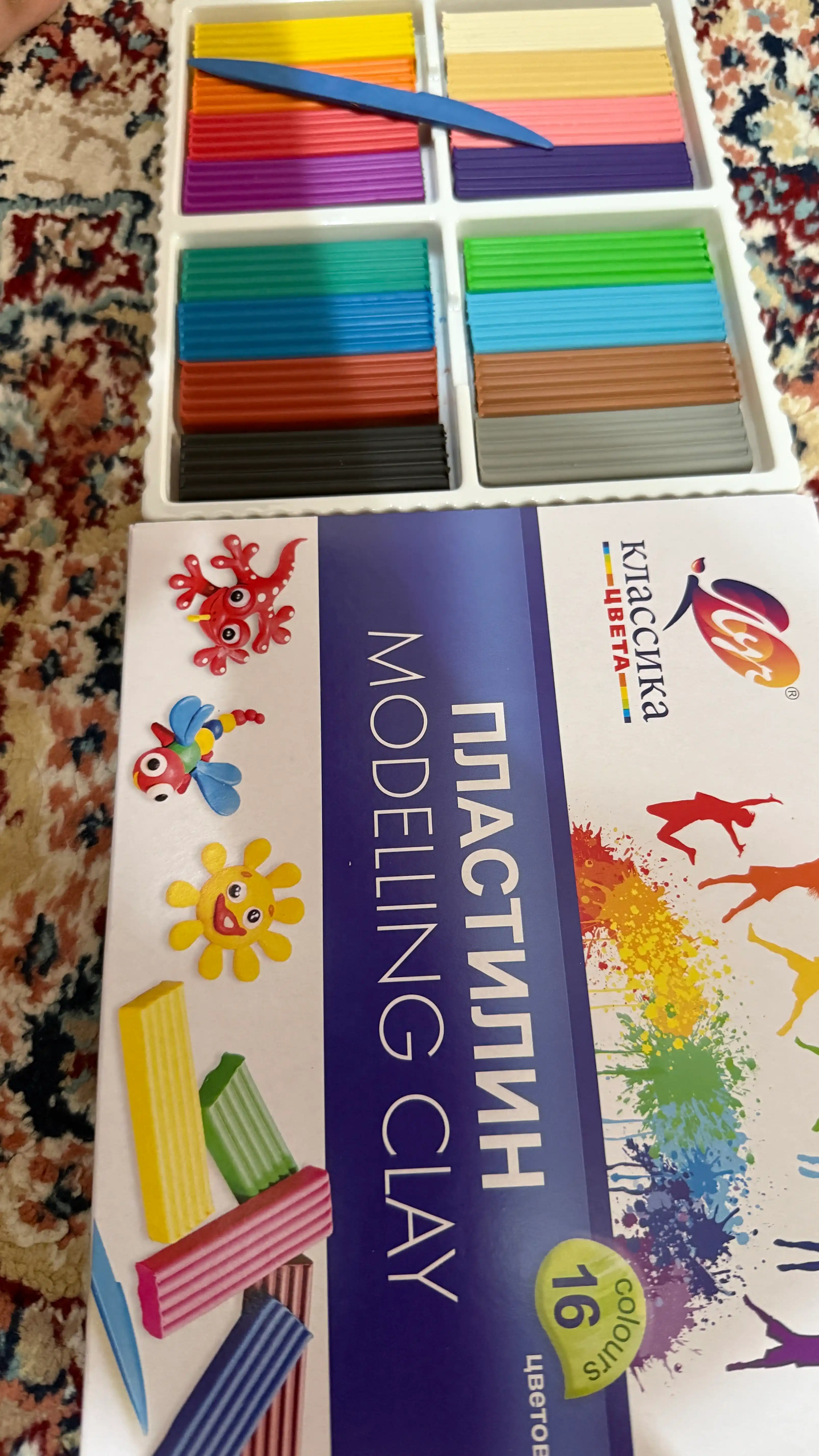Bolalar plastilini Klassik Bolalik, 16 ta rang