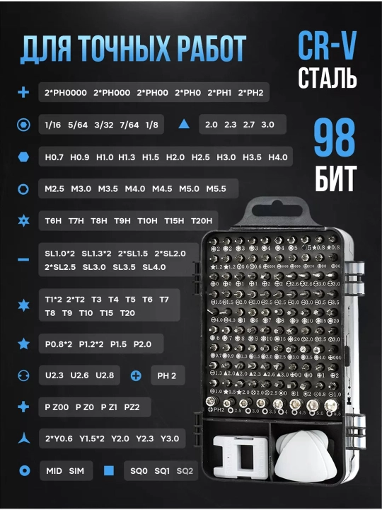 117 / 32 dona bitli tornavida to‘plami nozik ishlar va telefonlarni ta’mirlash uchun