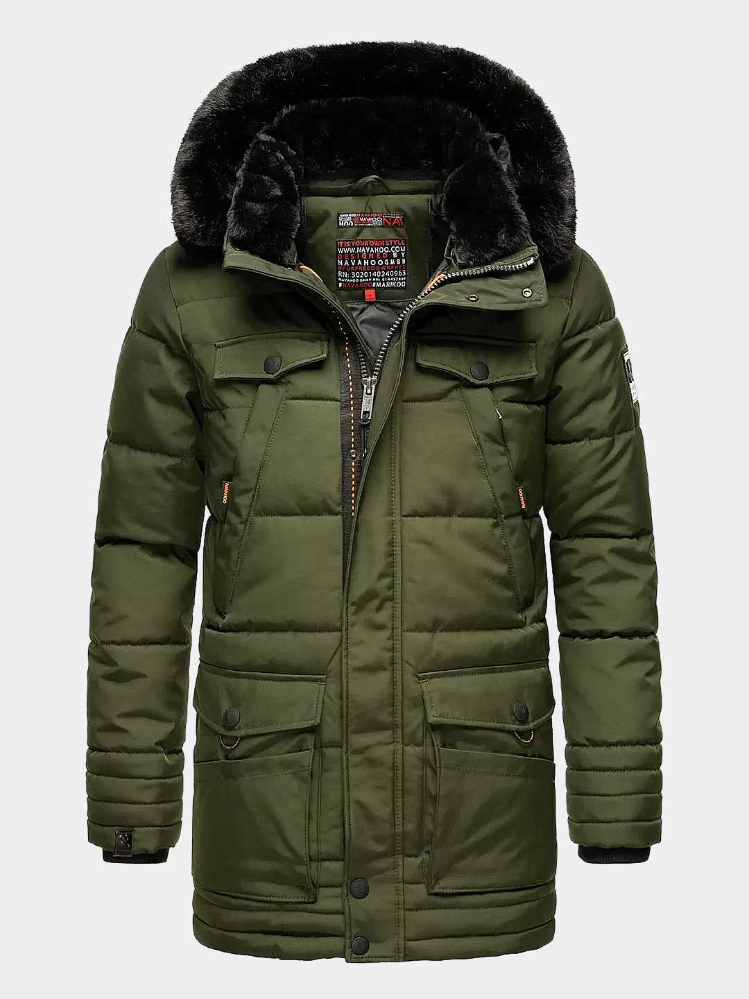 Erkaklar uchun Navahoo Luaan qishki kurtka-pal'to mo‘ynali alyaska, –20°C gacha