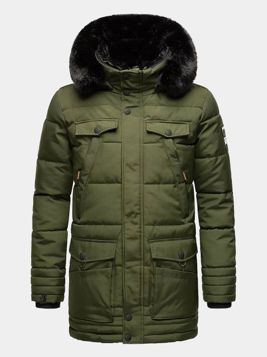 Erkaklar uchun Navahoo Luaan qishki kurtka-pal'to mo‘ynali alyaska, –20°C gacha