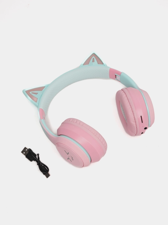 Simsiz quloqchinlar "Cat Ear" Bluetooth 5.1, qizlar va bolalar uchun mikrofonli quloqchin