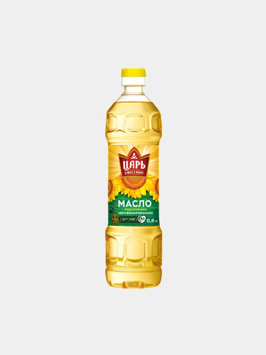 Подсолнечное нерафинированное масло "Царь", 0,8 л - 