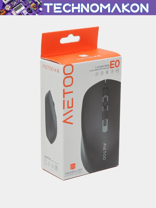 Simsiz va ovozsiz sichqoncha Metoo E0 2.4G va Bluetooth sichqoncha