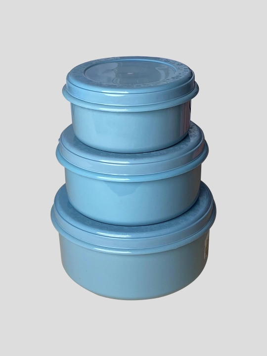 3 dona konteyner to‘plami – ovqat saqlash va pishirish uchun, qopqoqli, BPA-free plastik