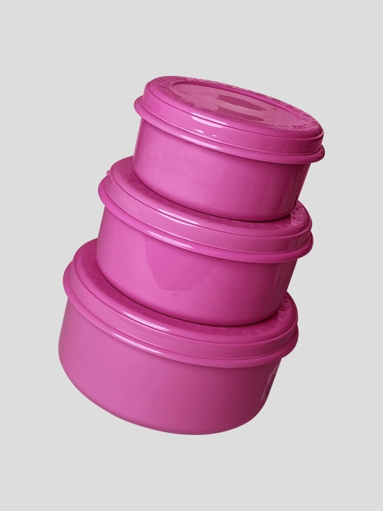 3 dona konteyner to‘plami – ovqat saqlash va pishirish uchun, qopqoqli, BPA-free plastik