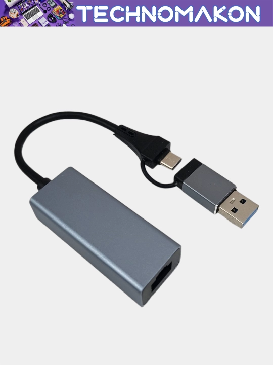 Usb 3.0 Lan, type c to lan adapter, ethernet adapter windows, android, iMac uchun
