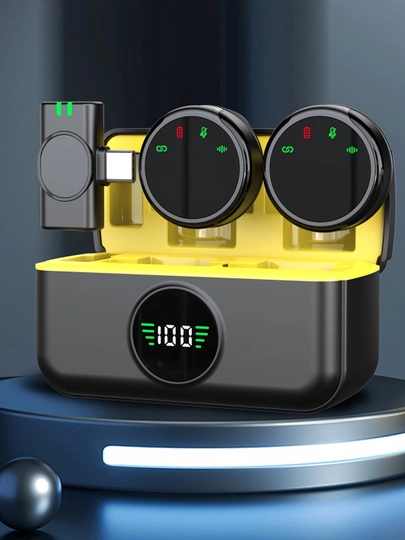 WIFIT беспроводной микрофон 2.4G с зарядным кейсом — магнитный, петличный,для записи видео