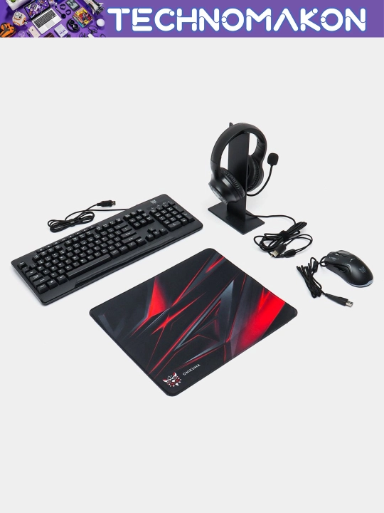 Игровой набор Onikuma TZ5006, 5 в 1, клавиатура, мышка, наушники, коврик, подставка