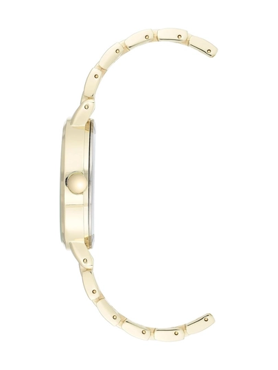 Nine West 36 mm - Женские часы золотого цвета с браслетом и мерцающим циферблатом — RASULS-NW2402GLGB-ЗОЛОТ