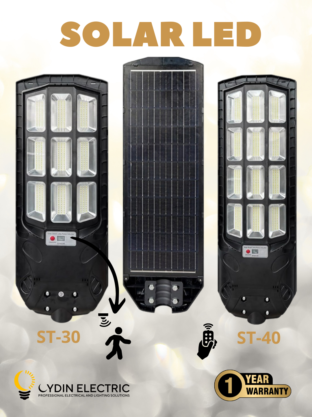 LED, прожектор, Солнечный, SOLAR, ST-30 / ST-40, уличный светильник, датчик движения - 