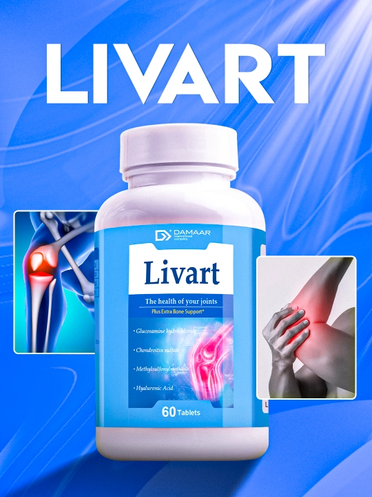 LIVART: Bo'g'imlar (artrit, artroz) va suyaklar salomatligi uchun kompleks, 60 tab. Damaar - 