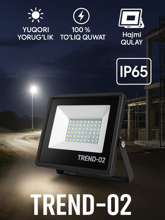 LED, Projektor, OYDIN ELECTRIC, 10W–200W, IP65, 110-250Vgacha, yorug‘lik energiya tejamkor