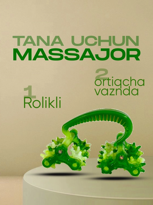 Massaj uchun yog'och rolikli massaj uskuna, tana uchun sellulitga qarshi - 