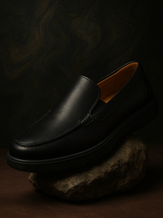 Великан кожаные туфли Loro Piana Summer Walk, чёрные, лёгкие и удобные лоферы