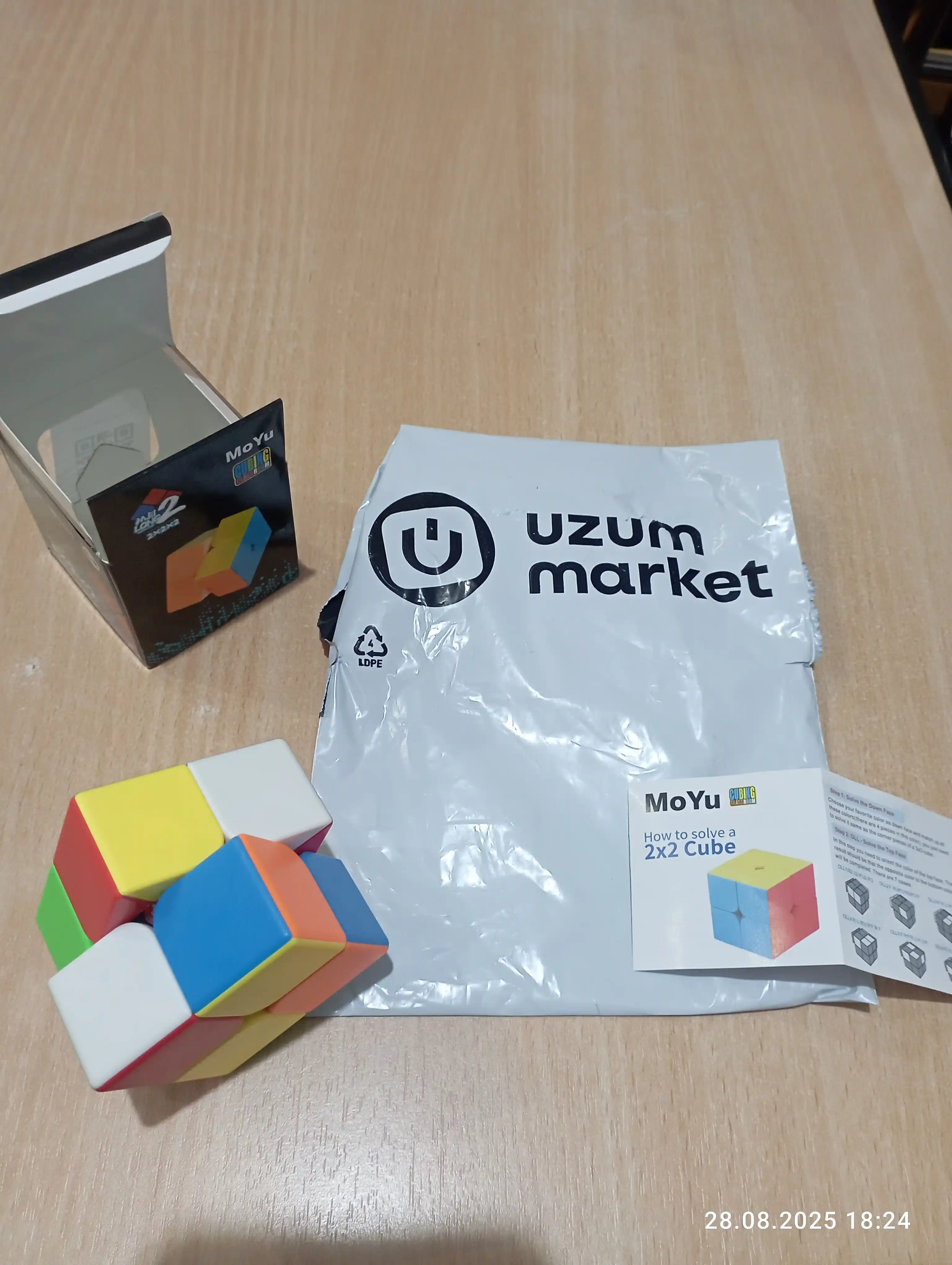 Boshqotirma Kubik Rubik, rivojlantiruvchi o'yinchoq, antistress, 2 * 2