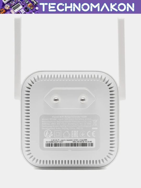 Simsiz Wi-Fi signal kuchaytirgichi Xiaomi Mi, oq Repiter, Wifi Range Extender N300