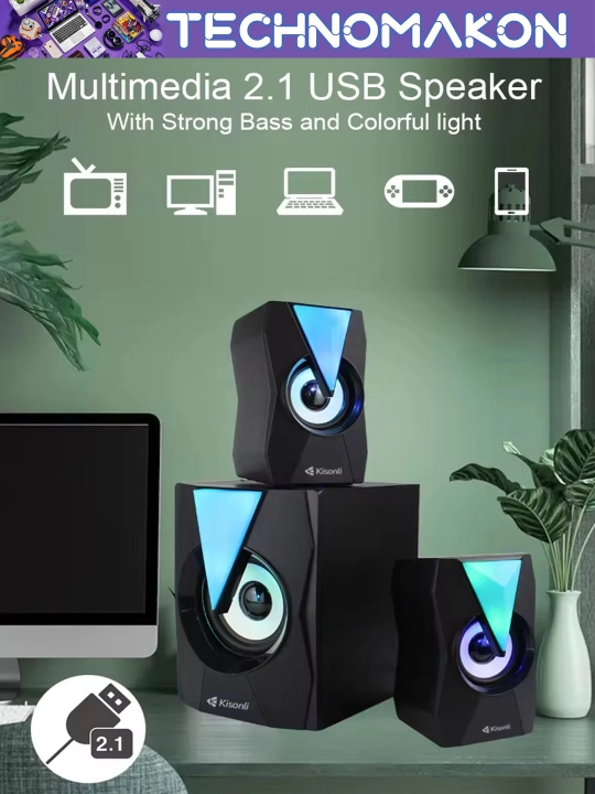 Kомпьютерные колонки Kisonli TM-4000U, Bluetooth, RGB
