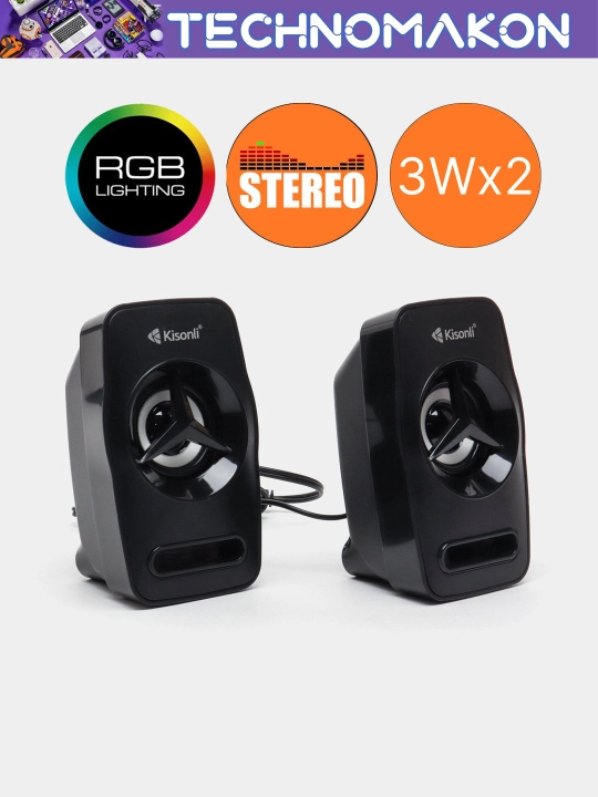 Kомпьютерные колонки Kisonli L3030, RGB, стерео колонка
