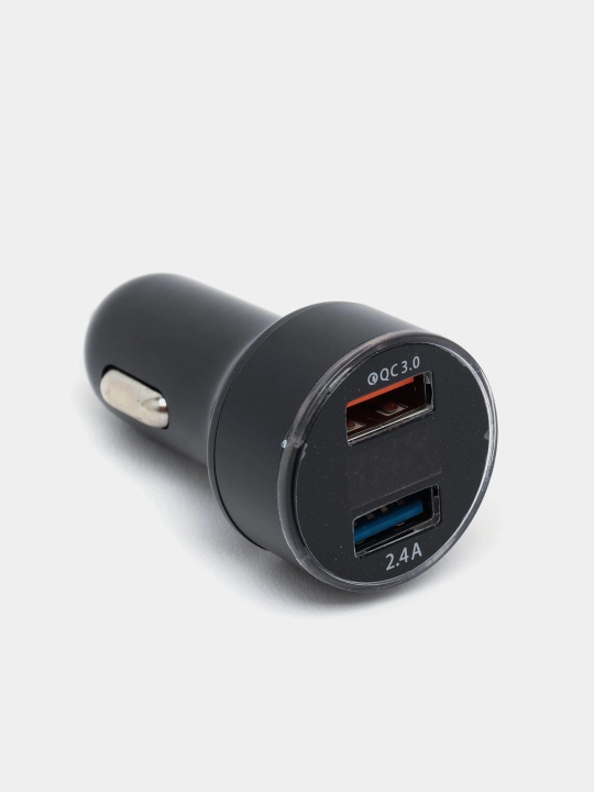Автомобильное зарядное устройство для телефона, 2 USB, QC3.0, быстрая зарядка, 2.4А
