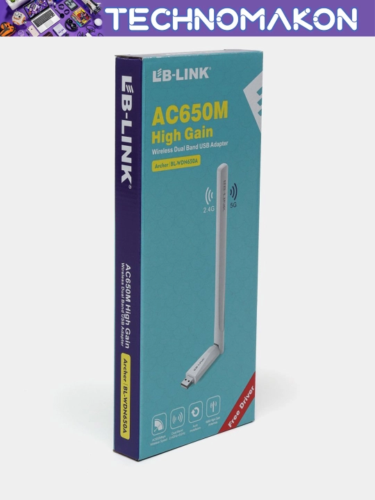 Ikki diapazonli Wi-Fi adapter LB-Link Wifi 2.4 GGs va 5 GGs, 650 Mbps