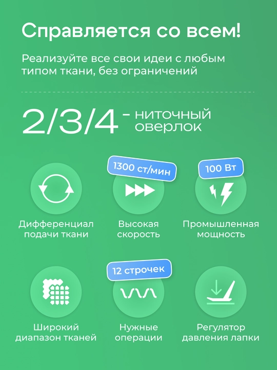 Оверлок Chayka wave 007 