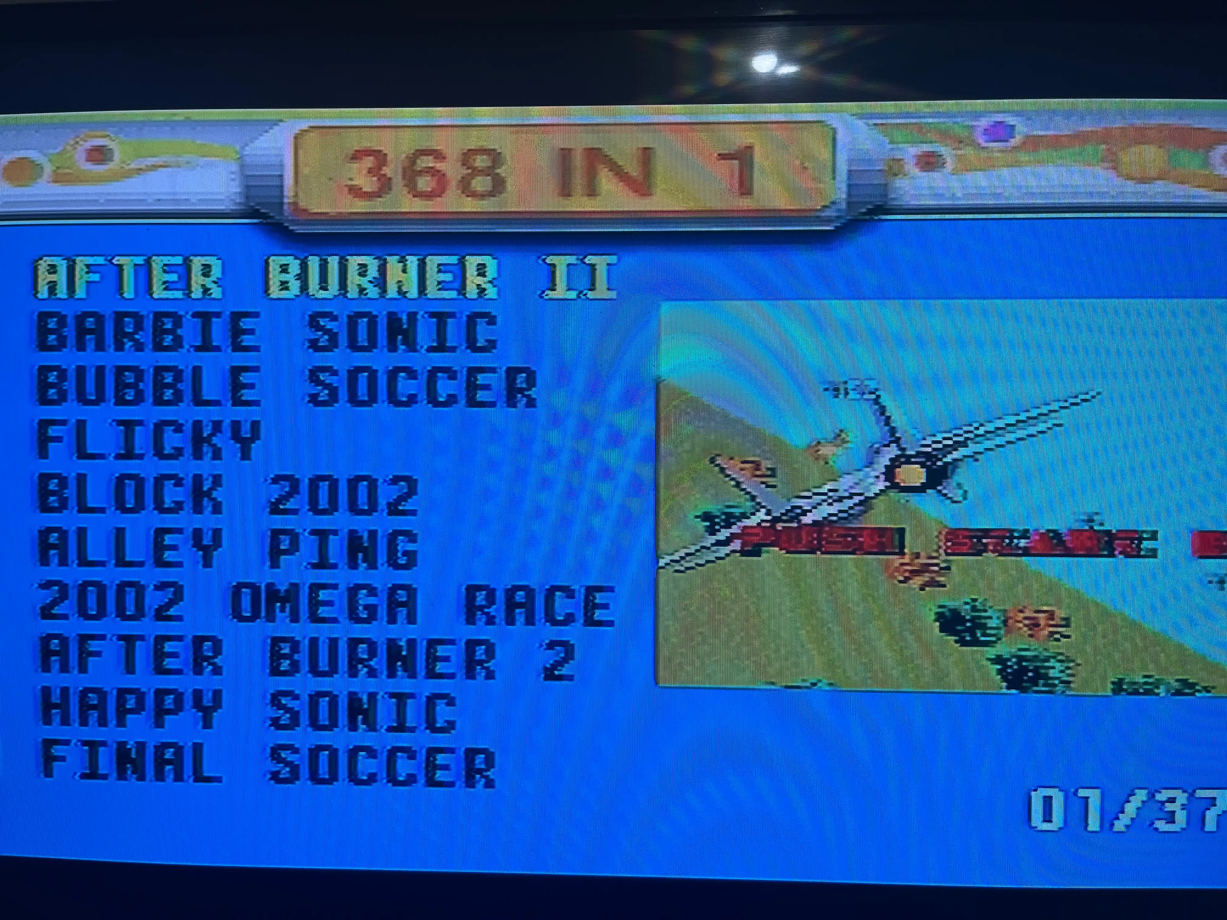 SEGA o'yin konsoli MEGA GAME, xotira ichida 123 ta o'yin