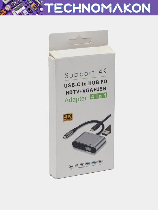 Хаб Type C - HDMI/USB/VGA/Type C - 