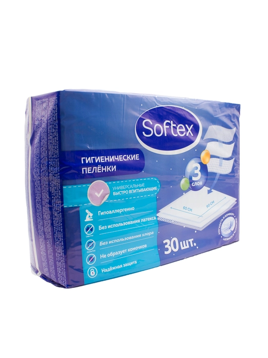 Absorbent tagliklar Softex, 60x90 - 30 dona