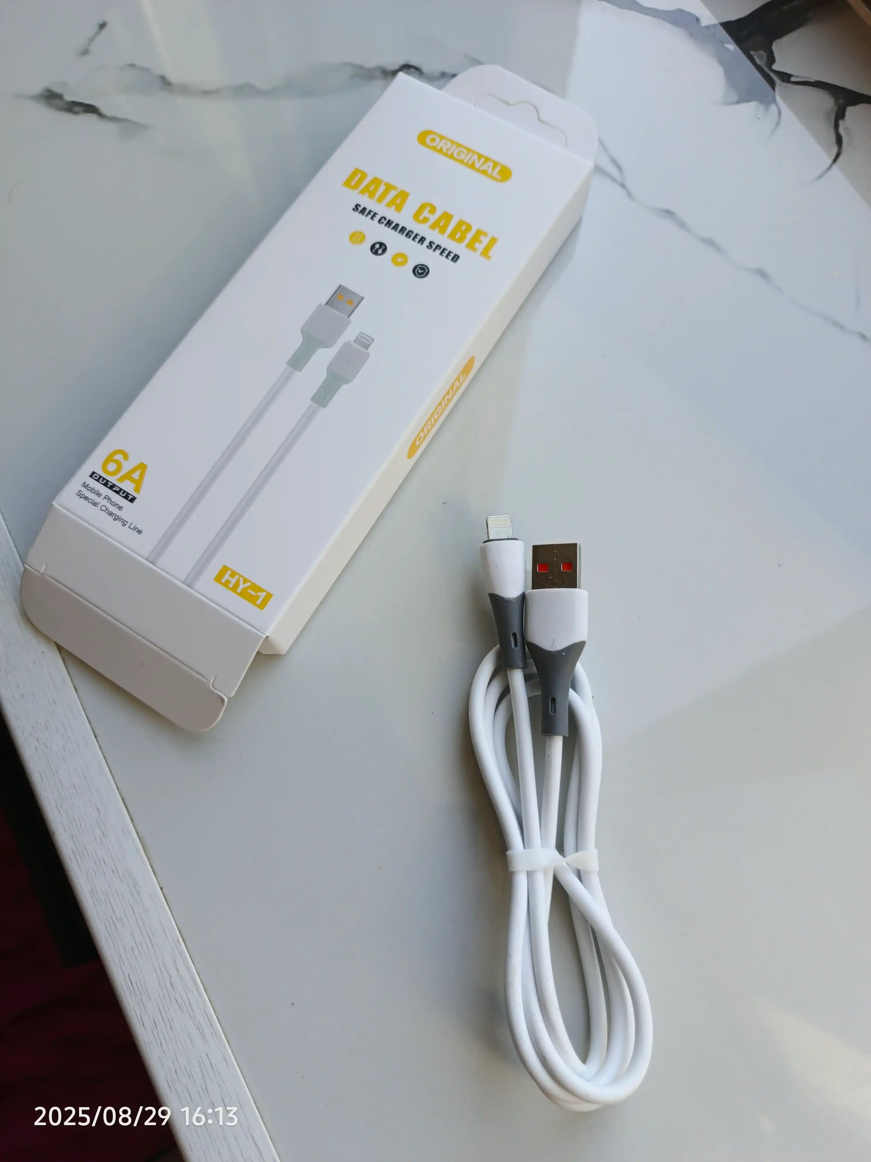 Силиконовый кабель Lightning 6A, быстрая зарядка, длина 1 м