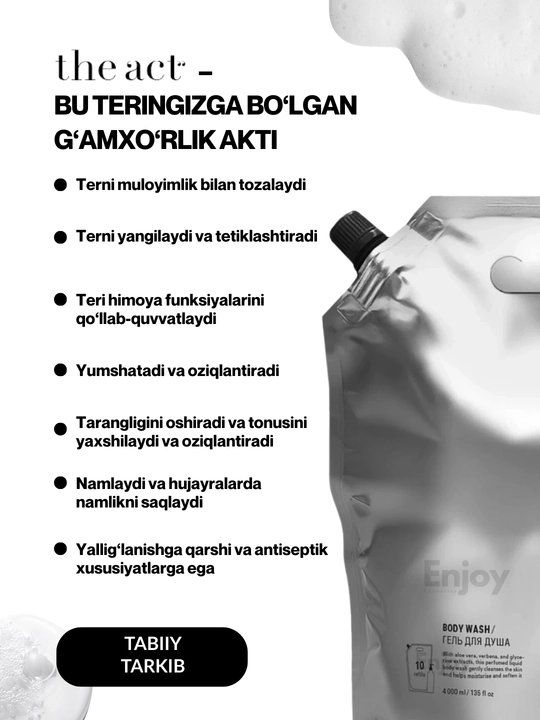 Dush uchun gel yog‘ The Act, namlovchi, skrabiruyushchi, erkaklar uchun, sovg'a to'plami