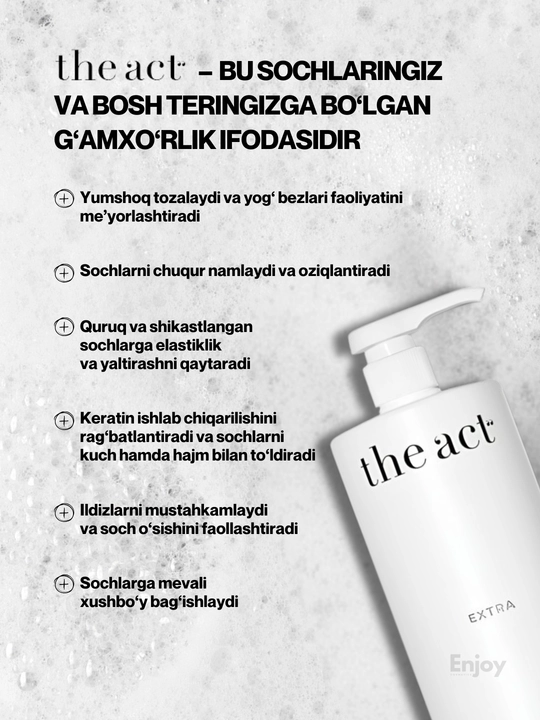 Шампунь для волос The Act, очищающий, оттеночный, бессульфатный, с коллагеном