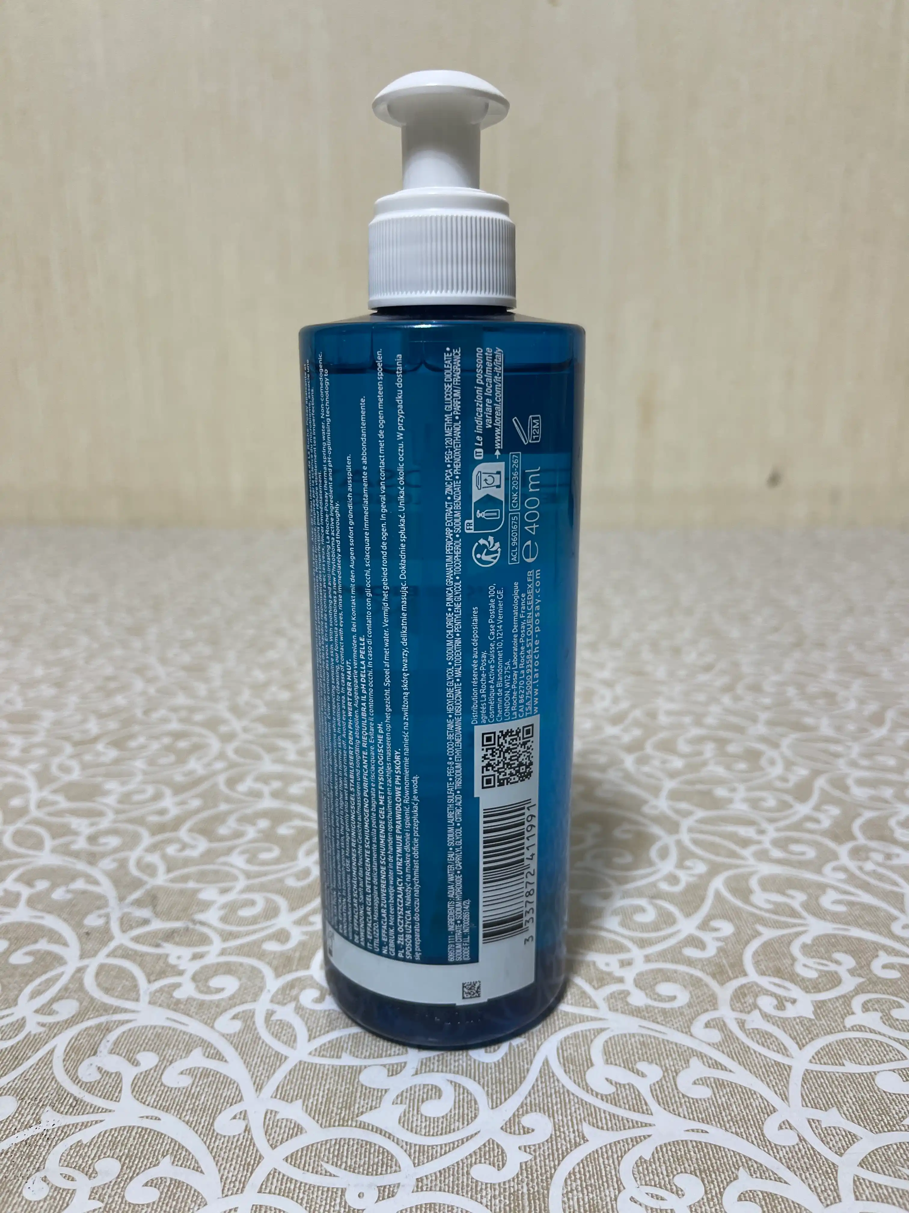 LA ROCHE-POSAY EFFACLAR гель очищающий, пенящийся, для чувствительной жирной кожи лица и тела, 400 мл