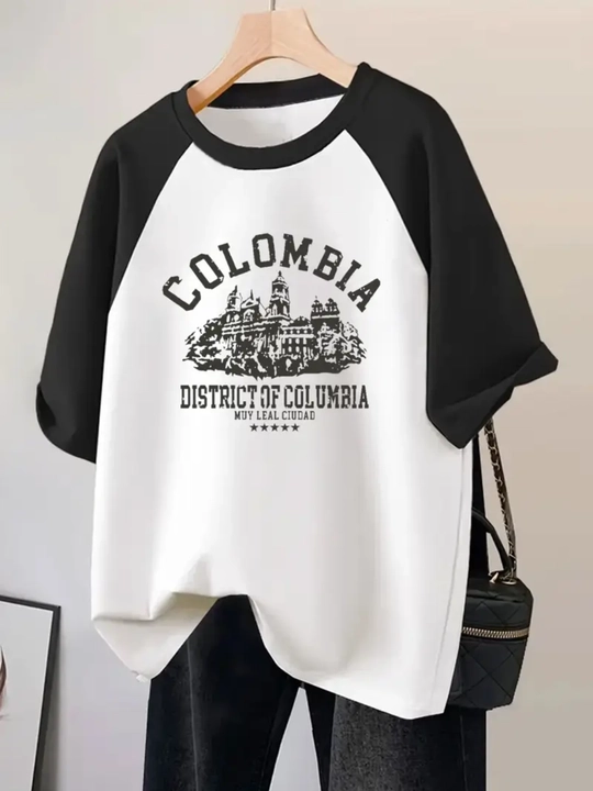 Ayollar uzun yengli longslivi, printli, oversize, bahor, yoz, kuz va qish uchun