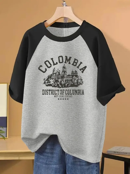 Ayollar uzun yengli longslivi, printli, oversize, bahor, yoz, kuz va qish uchun