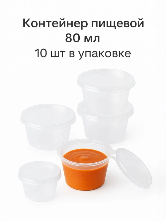 Контейнер для соуса с крышкой 80 гр - 