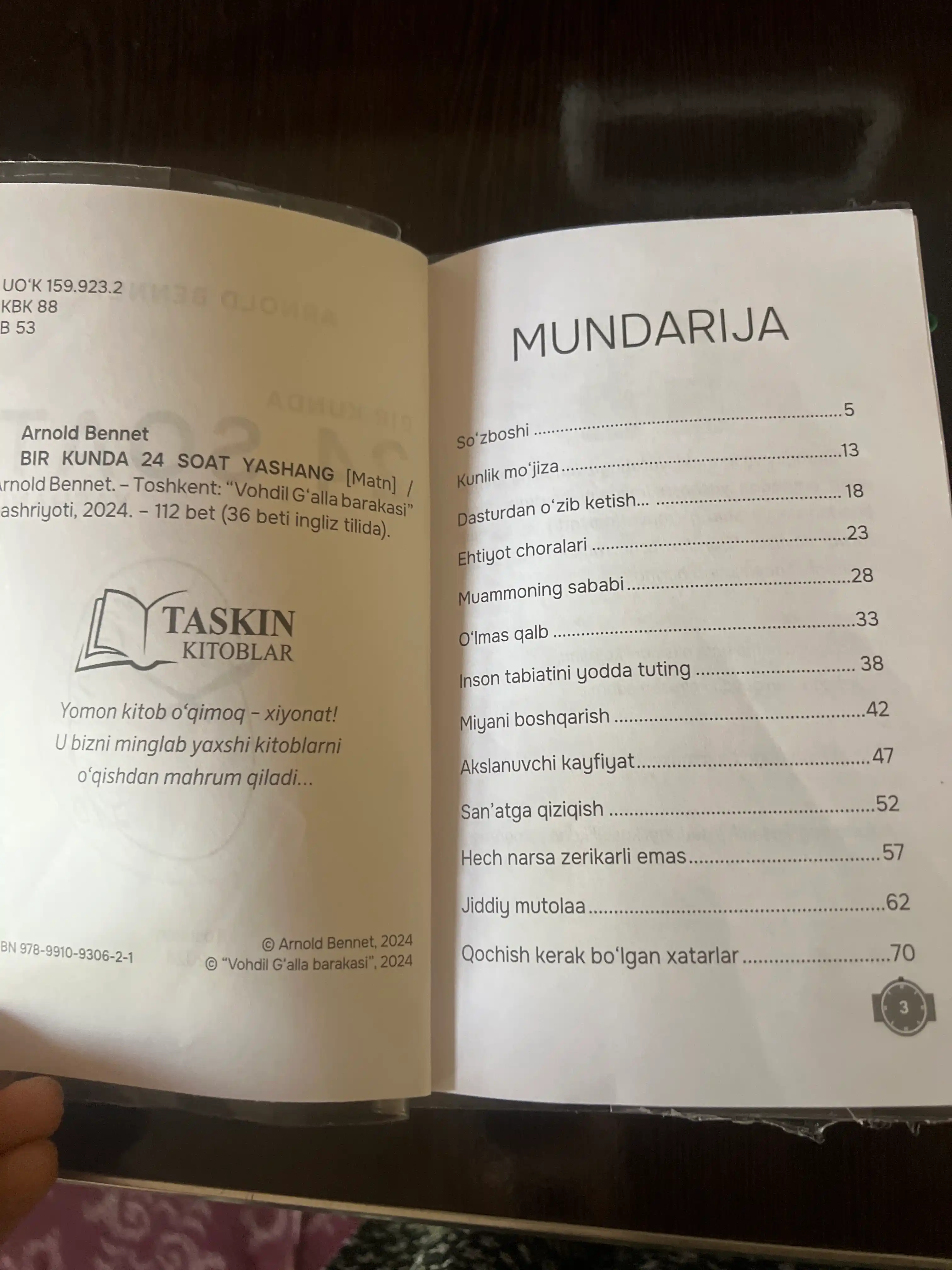 Arnold Bennet: bir kunda 24 soat yashash