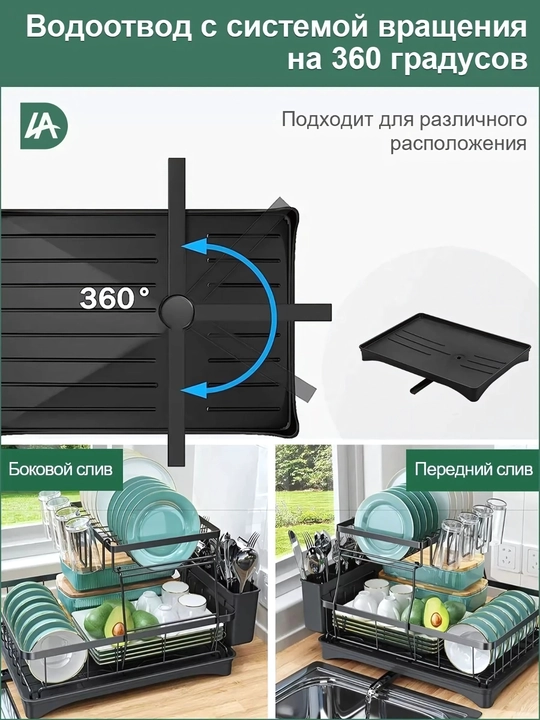 Сушилка для посуды настольная, металлическая подставка для кухни
