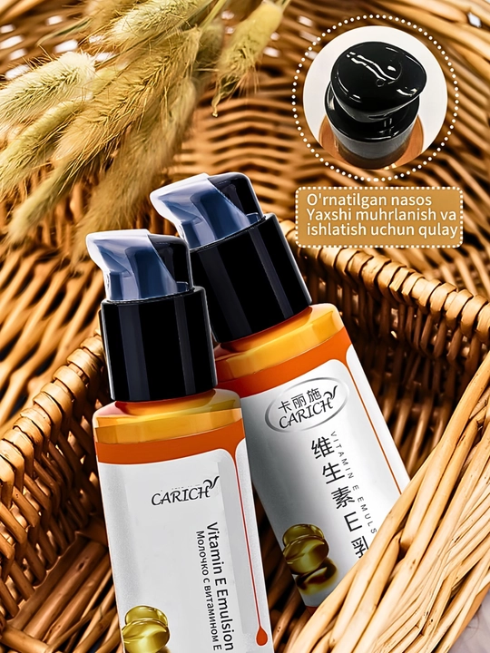 CARICH Vitamin E Emulsiyasi – Yuz va tana uchun yumshatuvchi va namlovchi parvarish