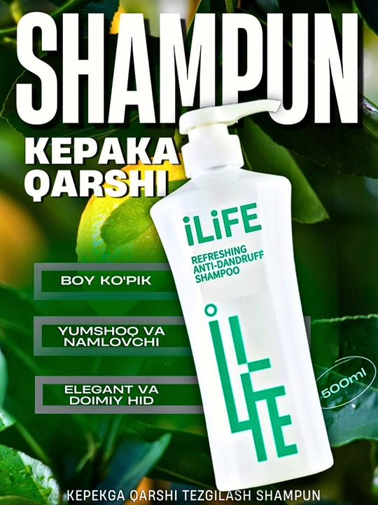 ILIFE tetiklantiruvchi qazg'oqqa qarshi shampun-500 ml - 