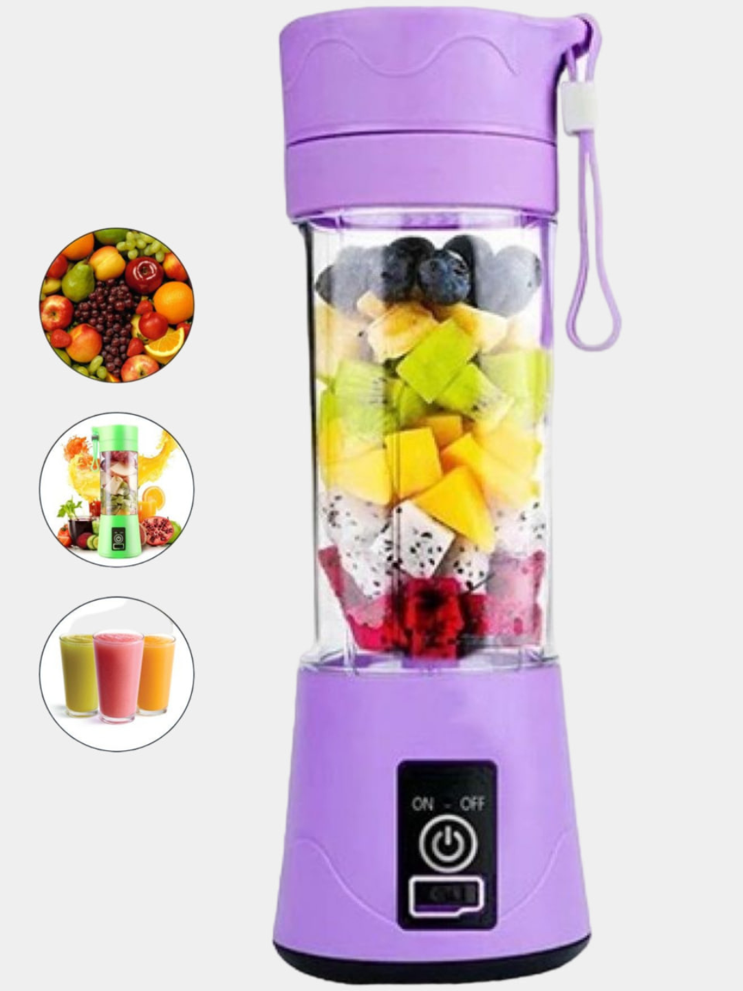 Sheyker blender, quvvatli simsiz blender, mini, portativ, 3 tasi 1 da, 400 ml