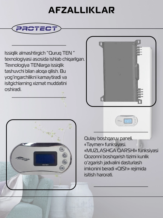 Elektr bir konturli devor qozoni PROTECT