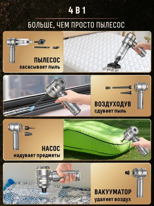 Пылесос для автомобиля ST-6659 plus ручной автопылесос беспроводной