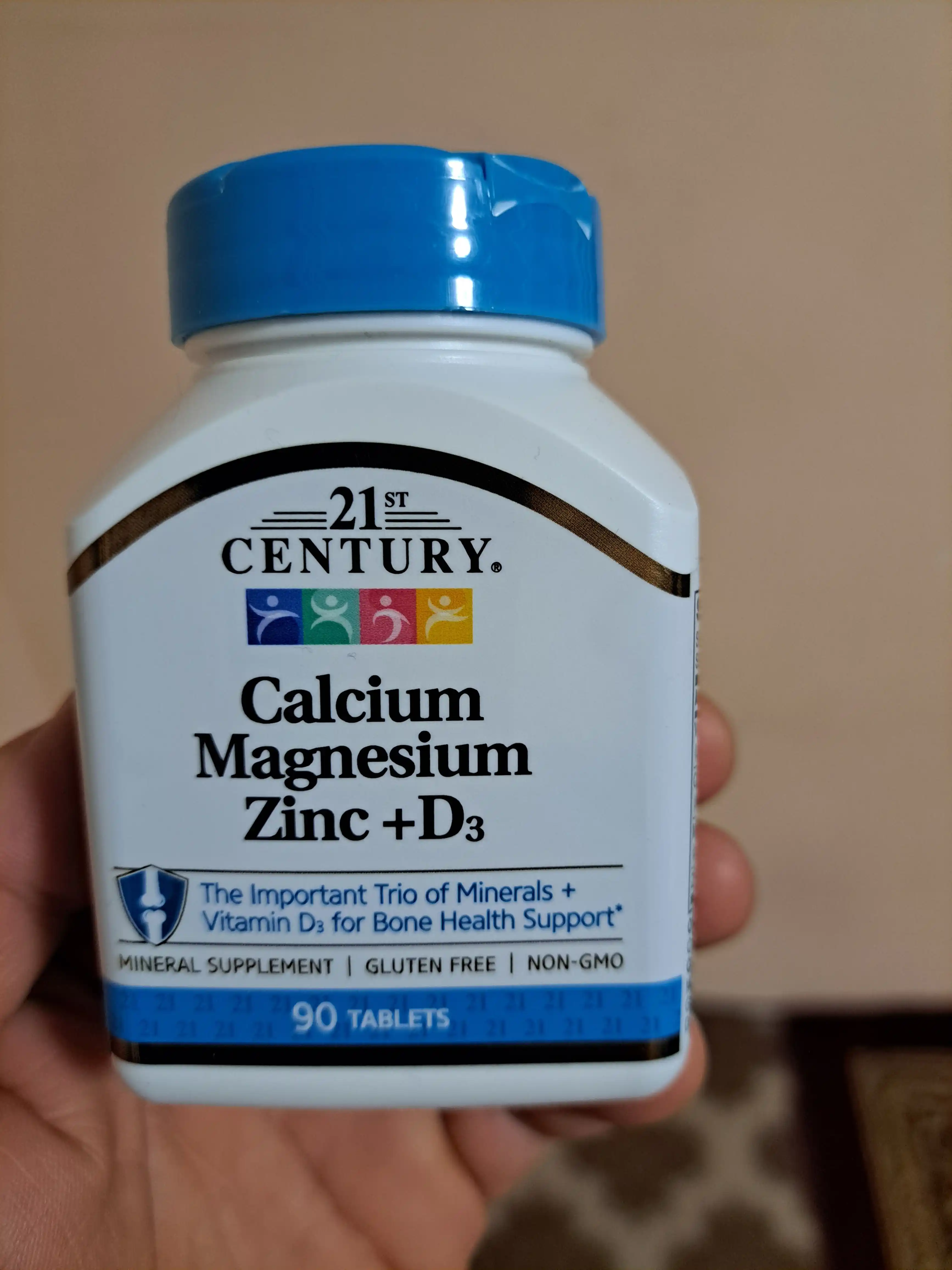 Kalsiy, Magniy, Sink va vitamin D3, 21st Century, 90 ta tabletka