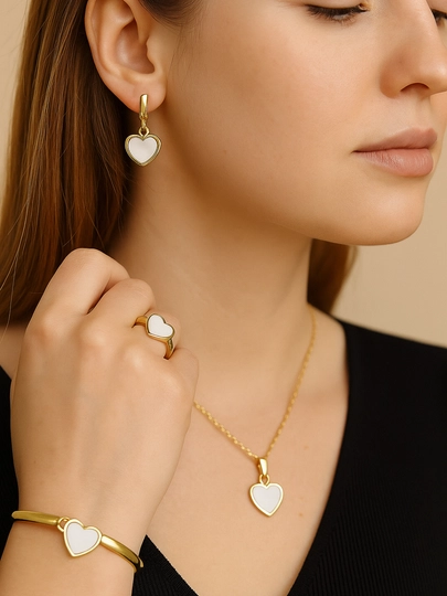 Комплект украшений в стиле Vancleef, Messika, Bvlgari, серьги, кольцо, браслет, цепочка — XULUX-KLEVER-СЛНКОСТ