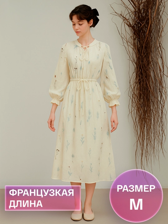 Женское длинное летнее платье, повседневное с длинным рукавом