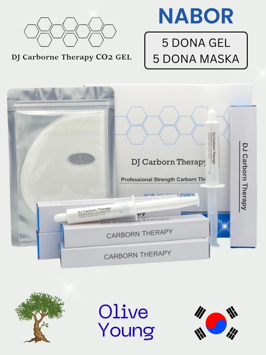 DJ Carborn Therapy - karboksiterapiya koreys yuzni parvarish qilish to'plami: gel + niqob - 