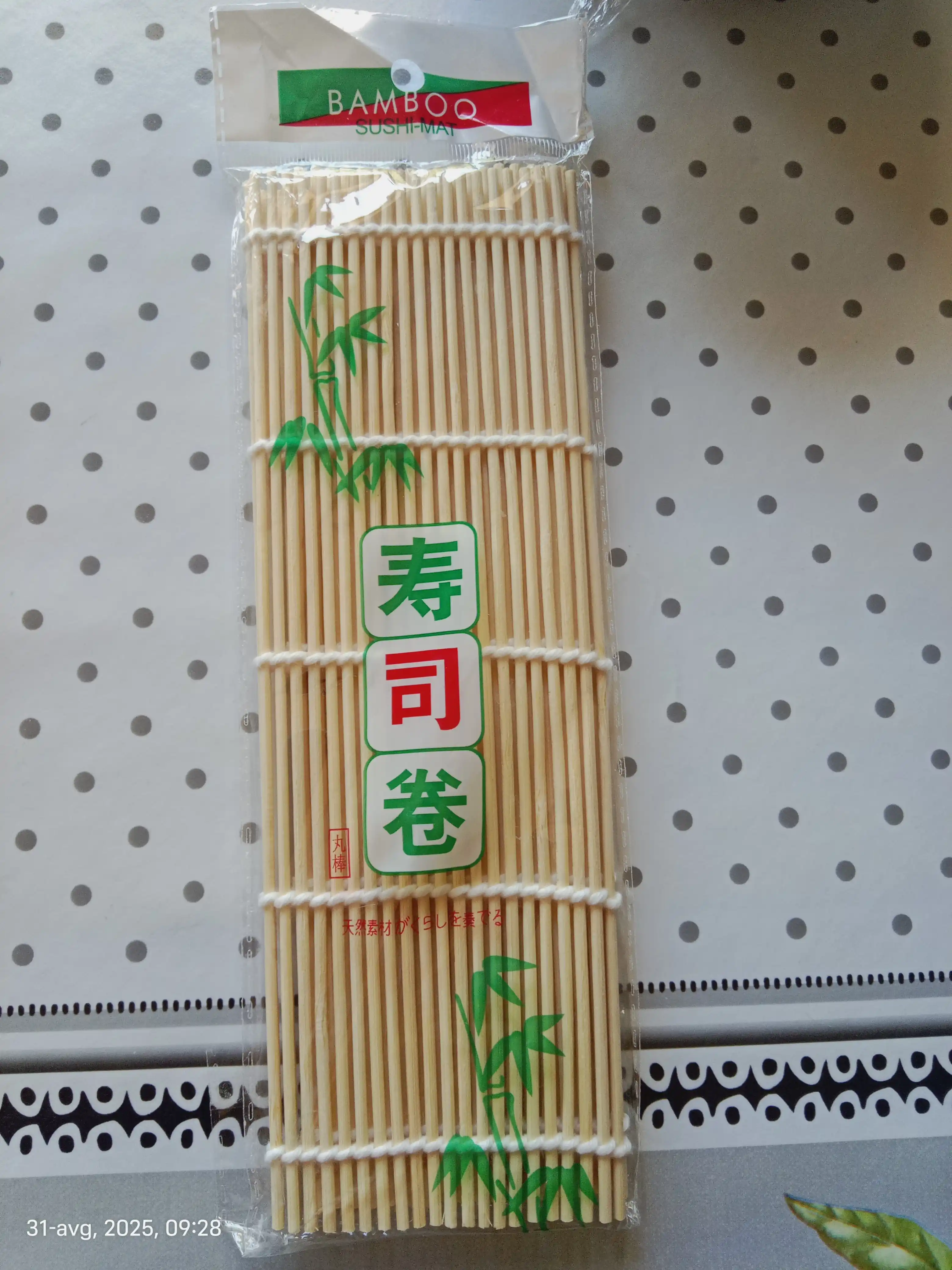 Bambukli gilamcha sushi va rollar uchun, 24 * 24 sm