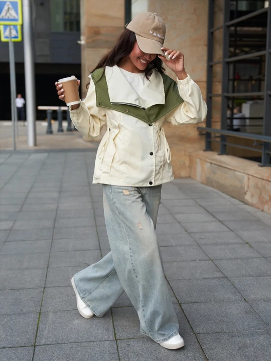 Ayollar vetrovkasi, kapyushonli kurtka, trench oversize, M–4XL — ELLY FASHION