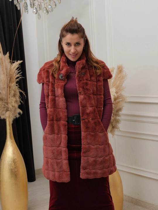 Ayollar uchun uzun eko mo‘ynali nimcha NAZMAN Textile, ilgakli
