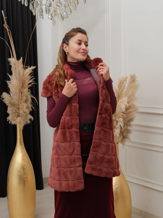 Ayollar uchun uzun eko mo‘ynali nimcha NAZMAN Textile, ilgakli